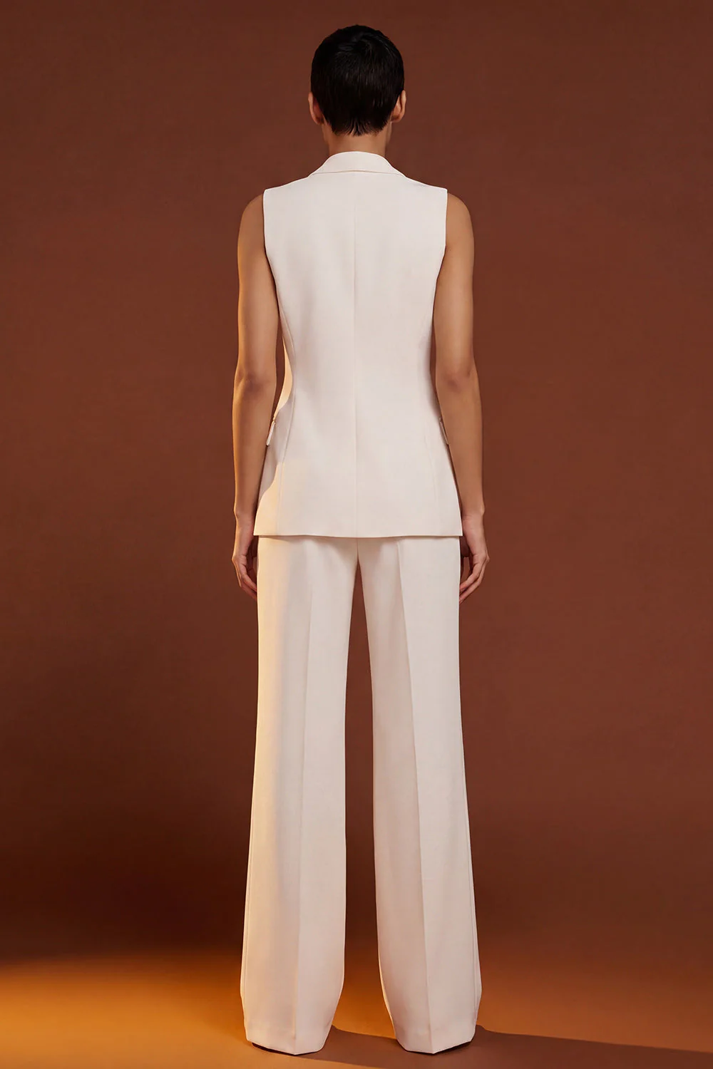 Ivory 2 Piece Shawl Lapel One Button Slim Fit Women Suits - Image 2