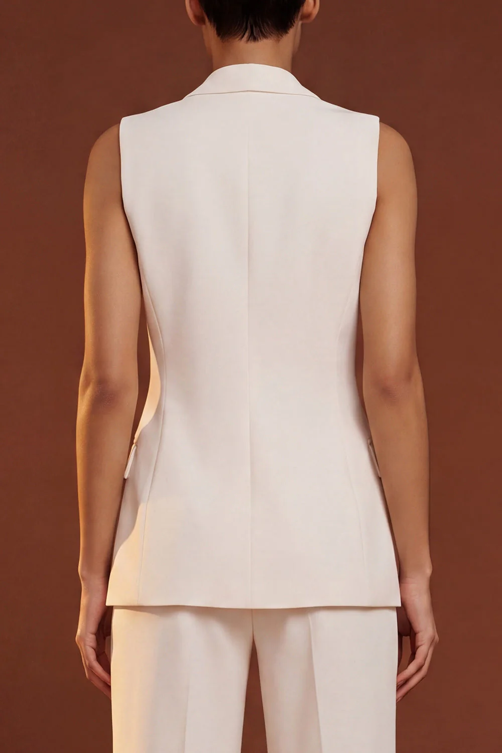 Ivory 2 Piece Shawl Lapel One Button Slim Fit Women Suits - Image 5