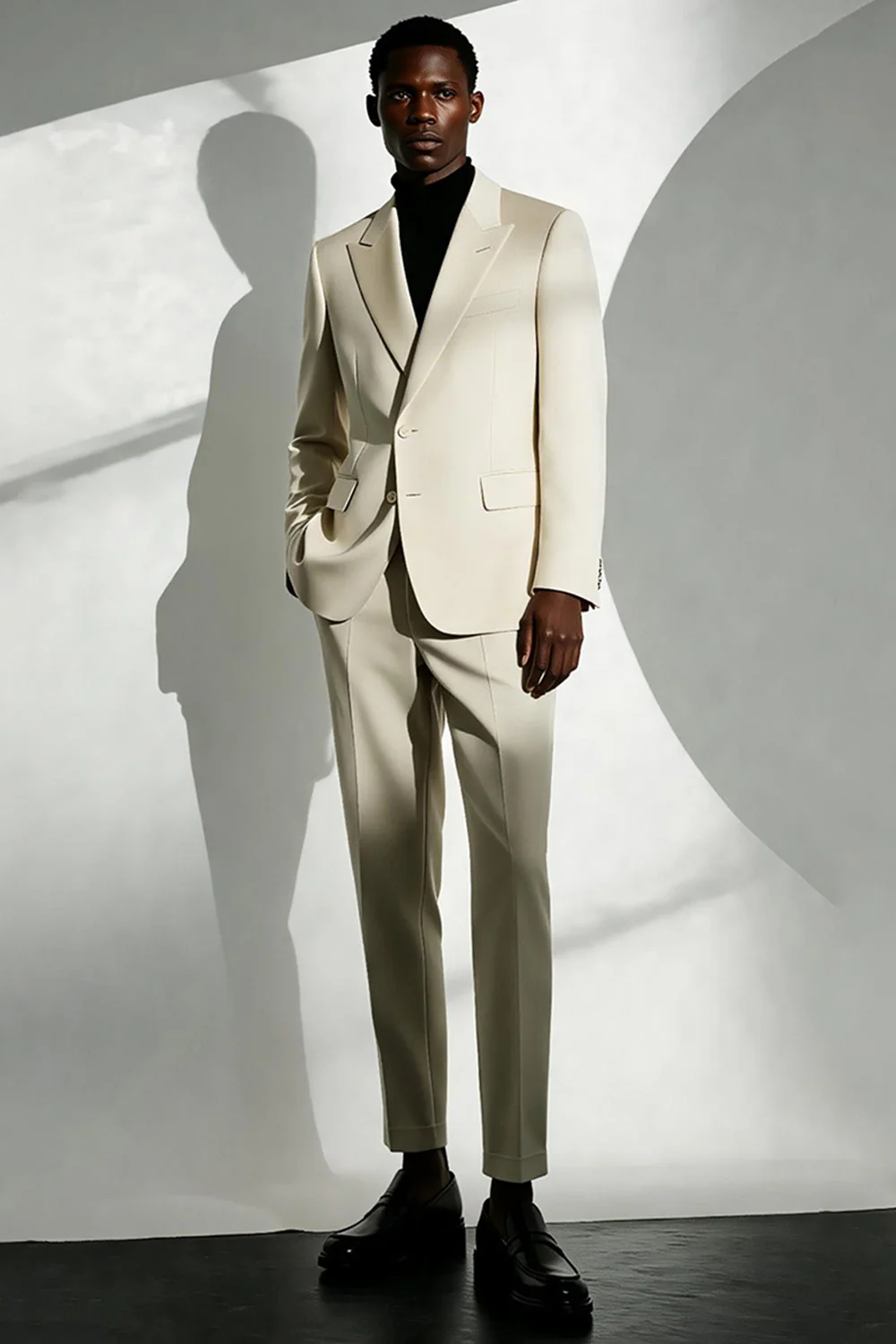 Ivory Peak Lapel Single Breasted  Men's Formal Blazer - Image 2
