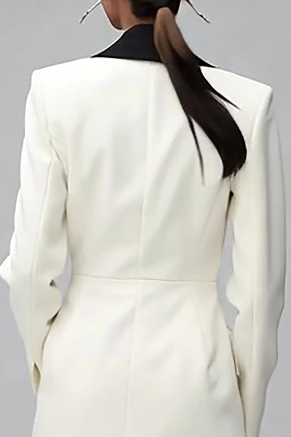Ivory Shawl Lapel Double Breasted Women's Blazer - Image 4