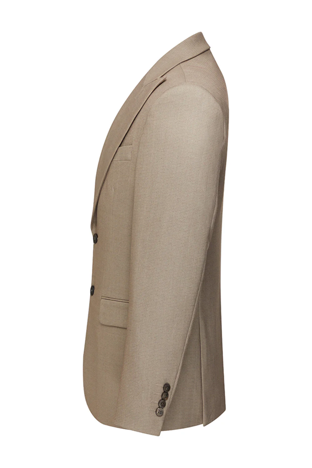 Khaki Coffee Peak Lapel Single Breasted Men's 3 Piece Suits - Image 4