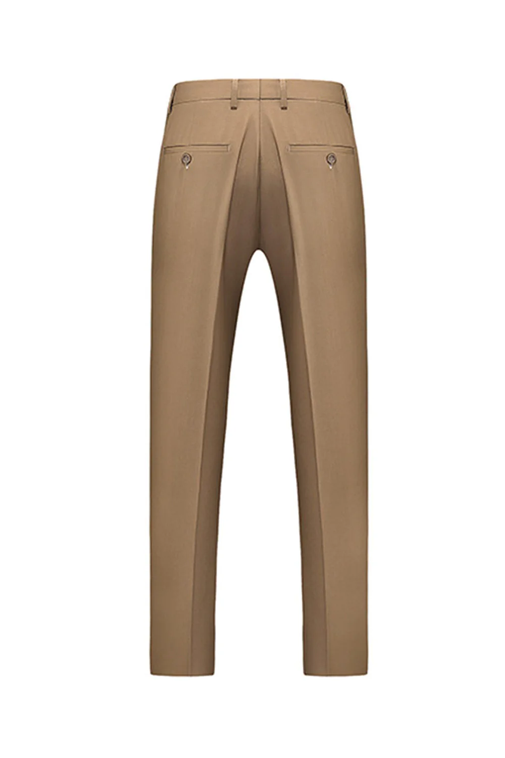 Khaki Double Breasted Notched Lapel 3 Piece Men's Suits - Image 4