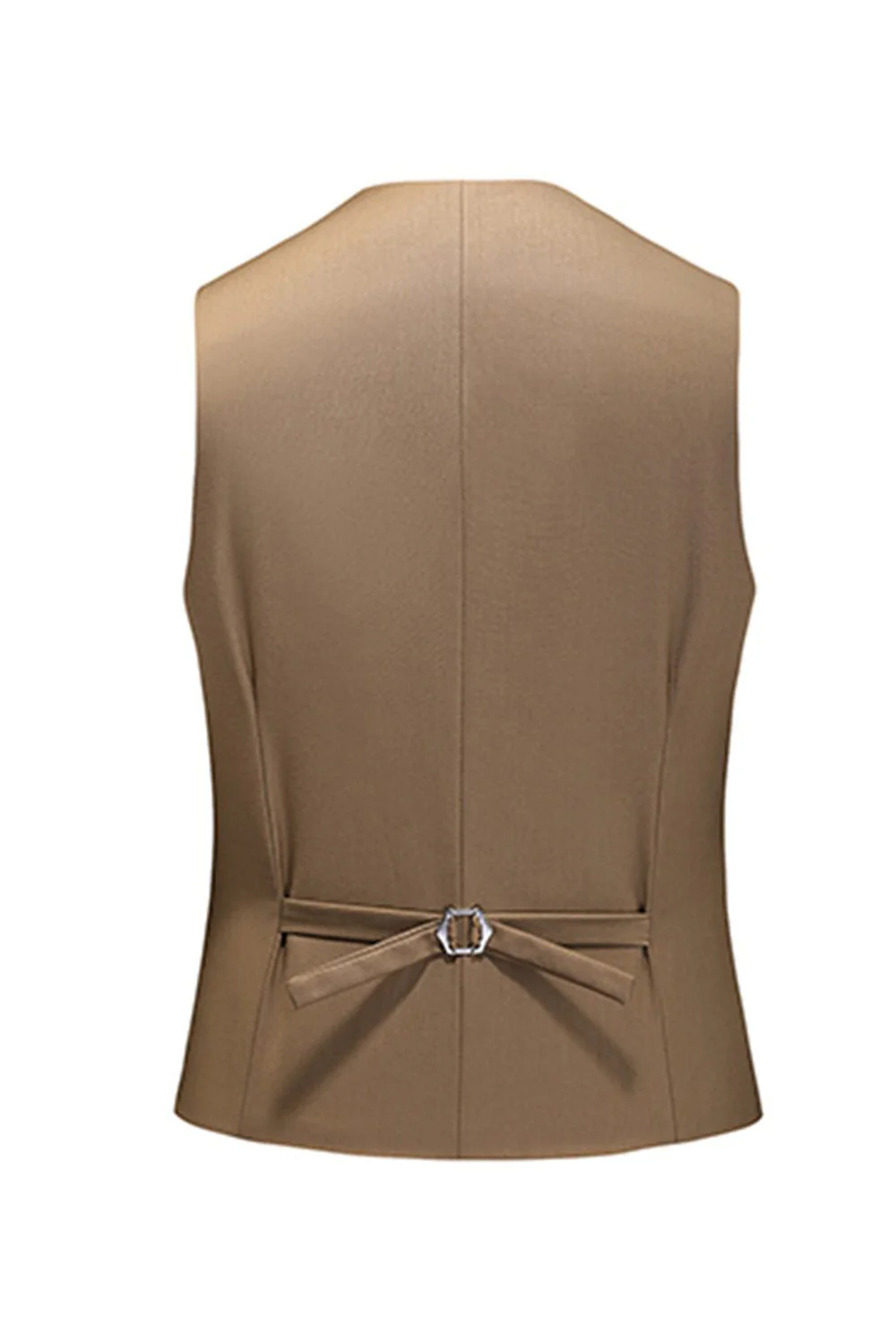 Khaki Double Breasted Notched Lapel 3 Piece Men's Suits - Image 6