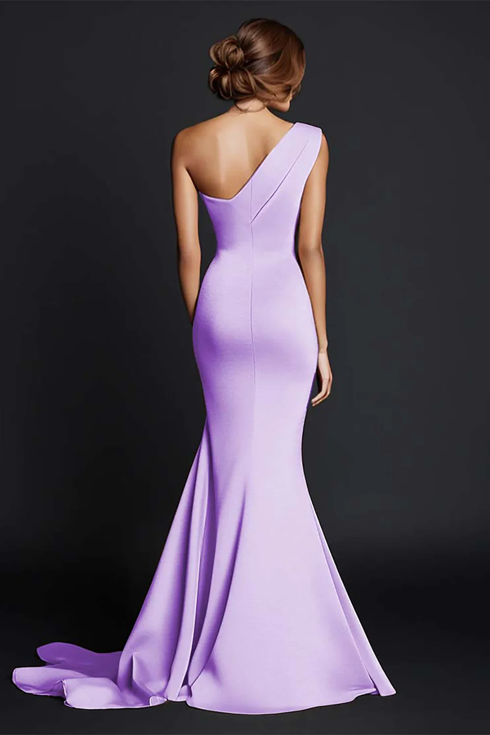 Khaki Mermaid One Shoulder Long Formal Dress - Image 18