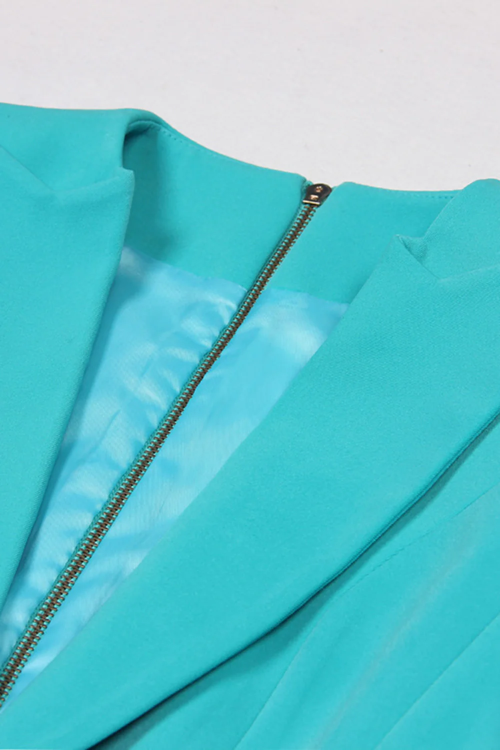 Lake Blue Peak Lapel Long Sleeves One Button Women Blazer - Image 3