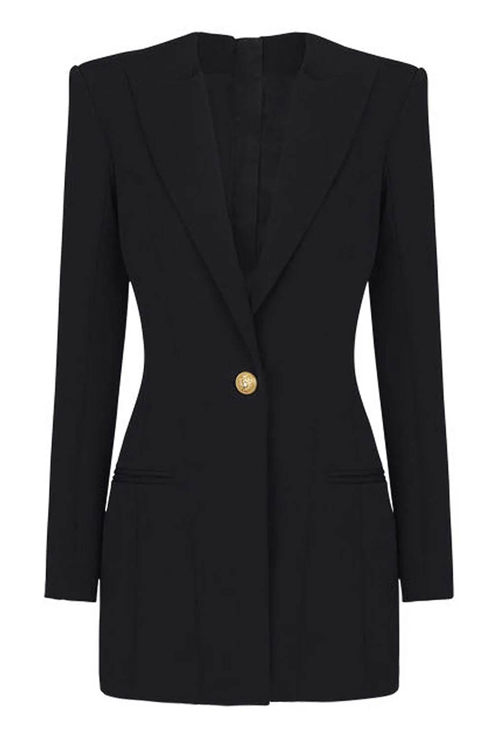 Lake Blue Peak Lapel Long Sleeves One Button Women Blazer - Image 6