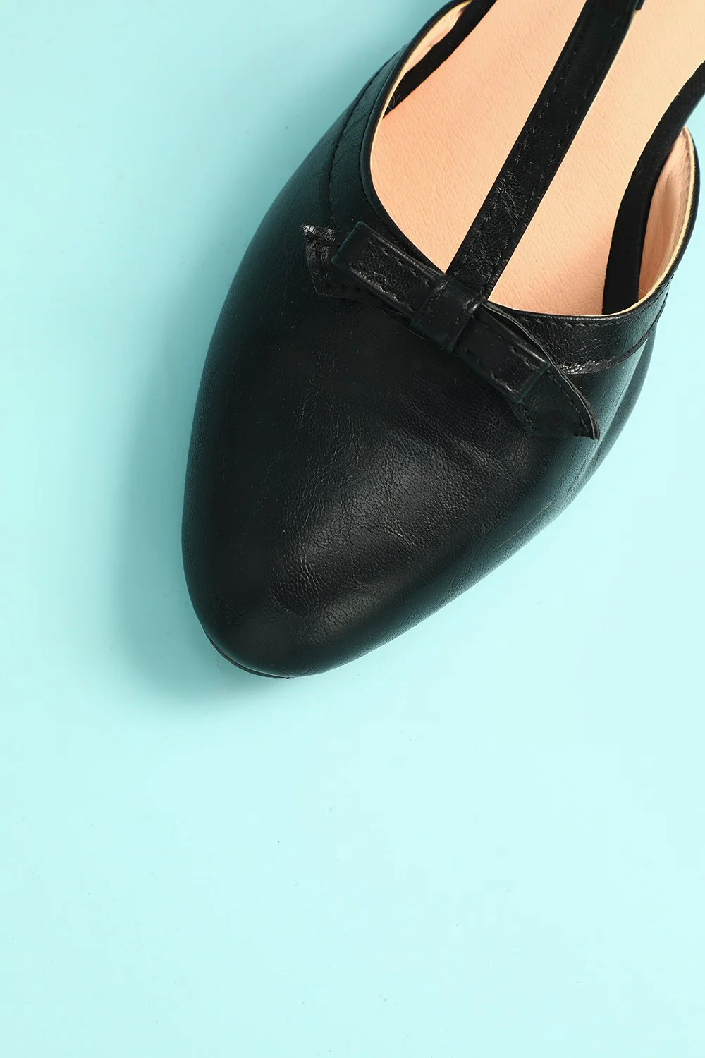 Leather Black Chunky Heels - Image 3