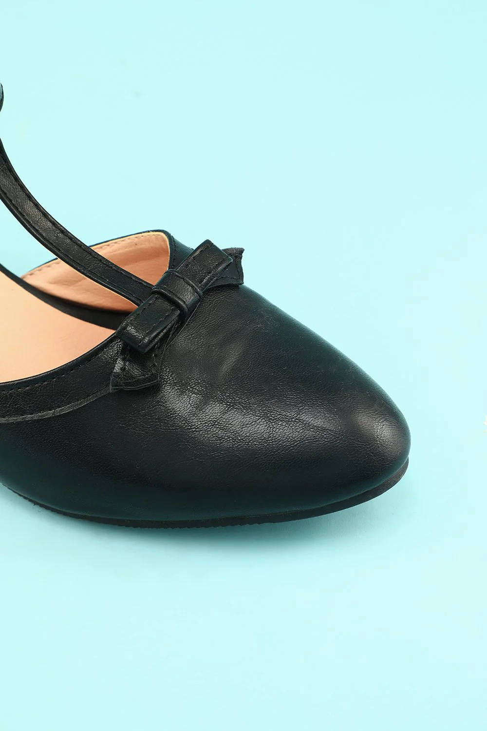 Leather Black Chunky Heels - Image 7