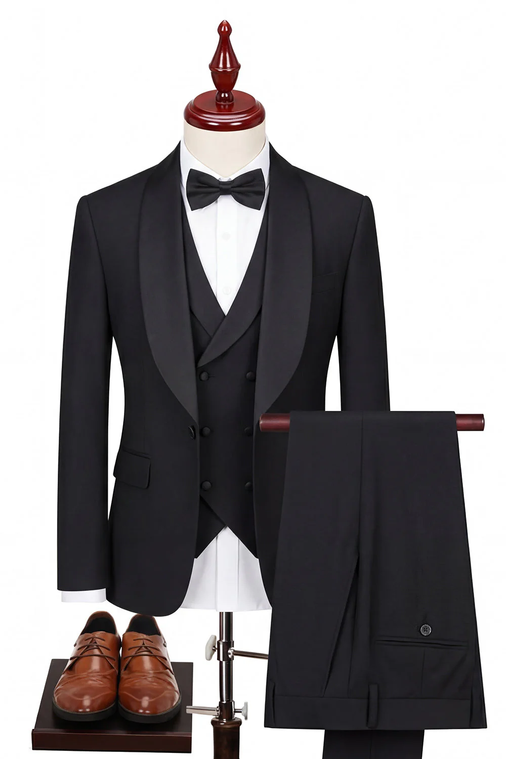 Light Blue 3 Piece Shawl Lapel Men's Suits - Image 4