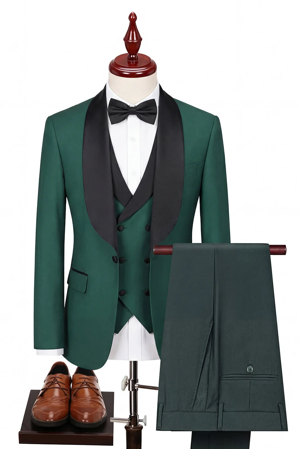 Light Blue 3 Piece Shawl Lapel Men's Suits - Image 5