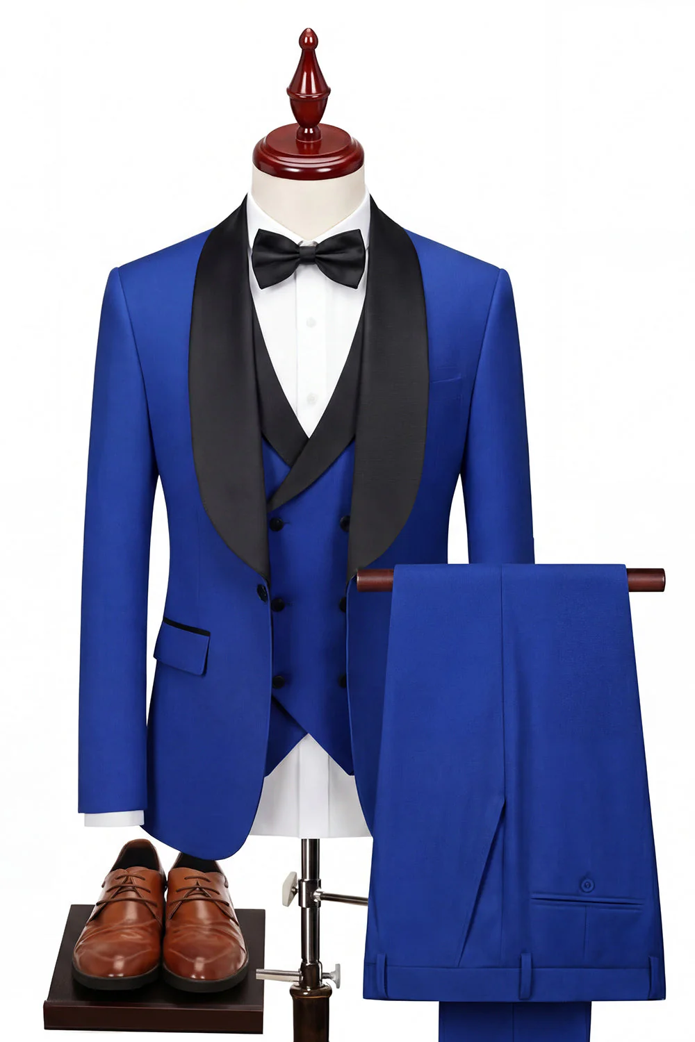 Light Blue 3 Piece Shawl Lapel Men's Suits - Image 6