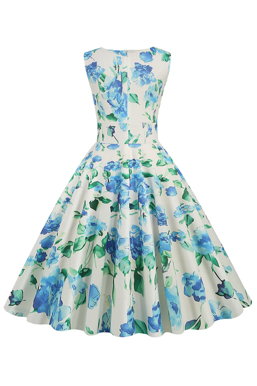 Light Blue V Neck 1950s Vintage Dress - Image 10