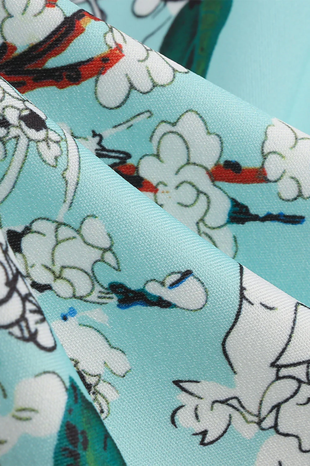 Light Blue V Neck 1950s Vintage Dress - Image 3