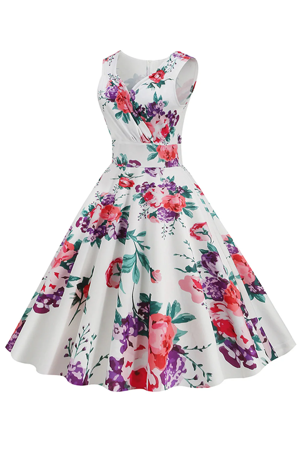 Light Blue V Neck 1950s Vintage Dress - Image 8