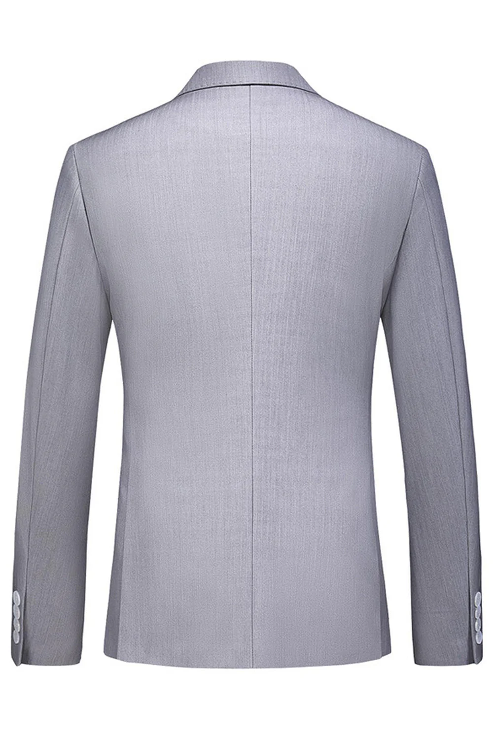 Light Grey 3 Pieces Notched Lapel Men's Formal Suits - Image 2