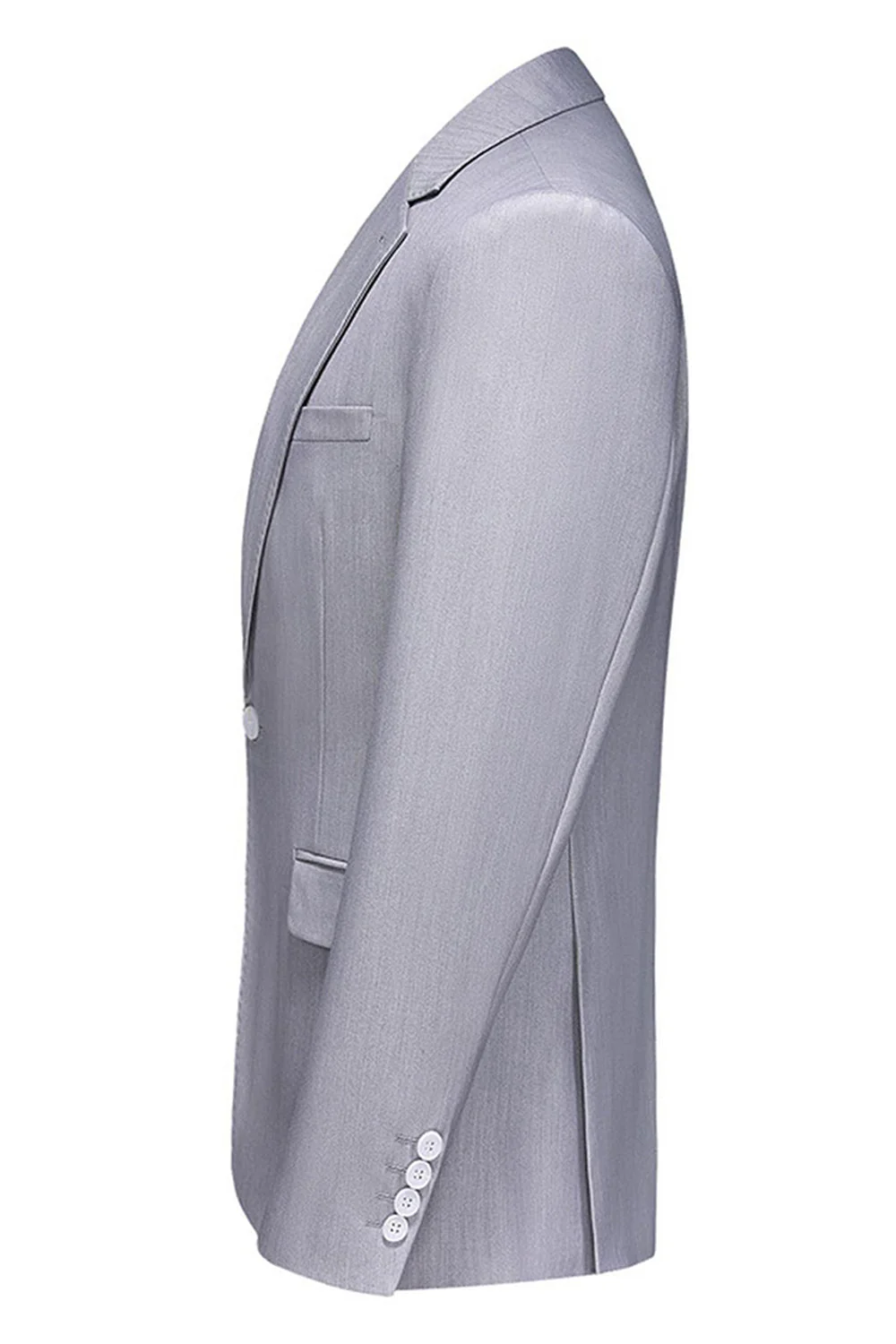 Light Grey 3 Pieces Notched Lapel Men's Formal Suits - Image 3
