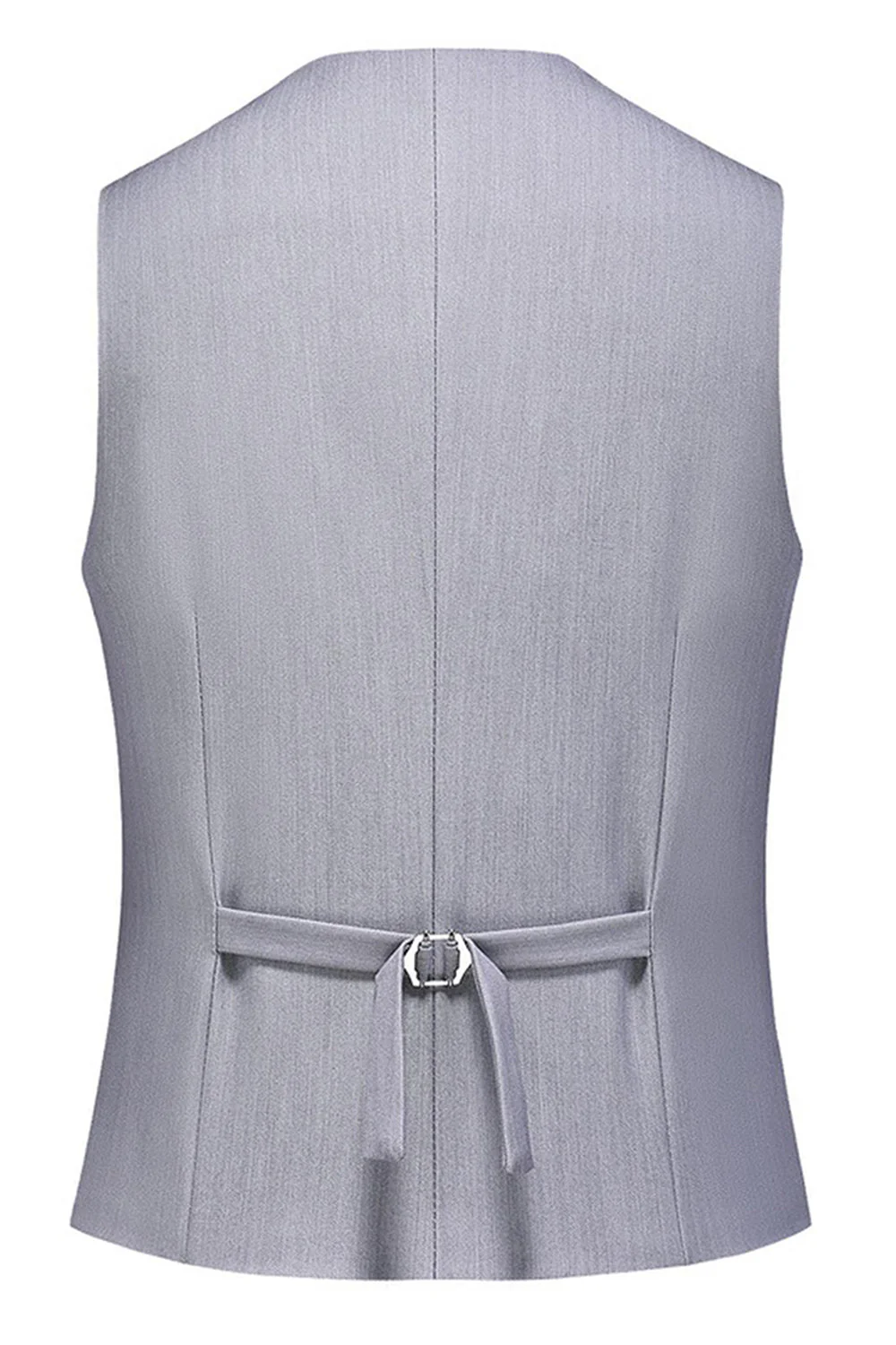 Light Grey 3 Pieces Notched Lapel Men's Formal Suits - Image 5