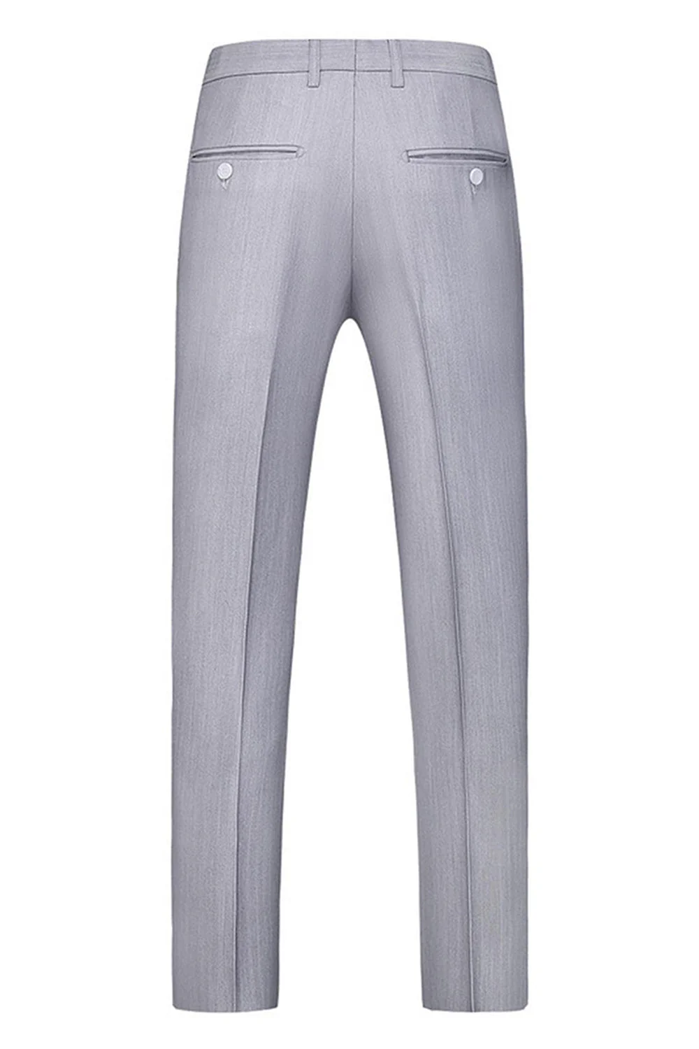 Light Grey 3 Pieces Notched Lapel Men's Formal Suits - Image 7