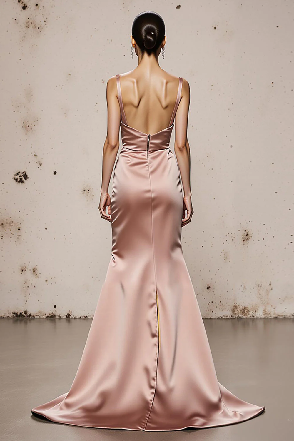 Light Pink Mermaid Long Evening Dress with Slit - Image 2