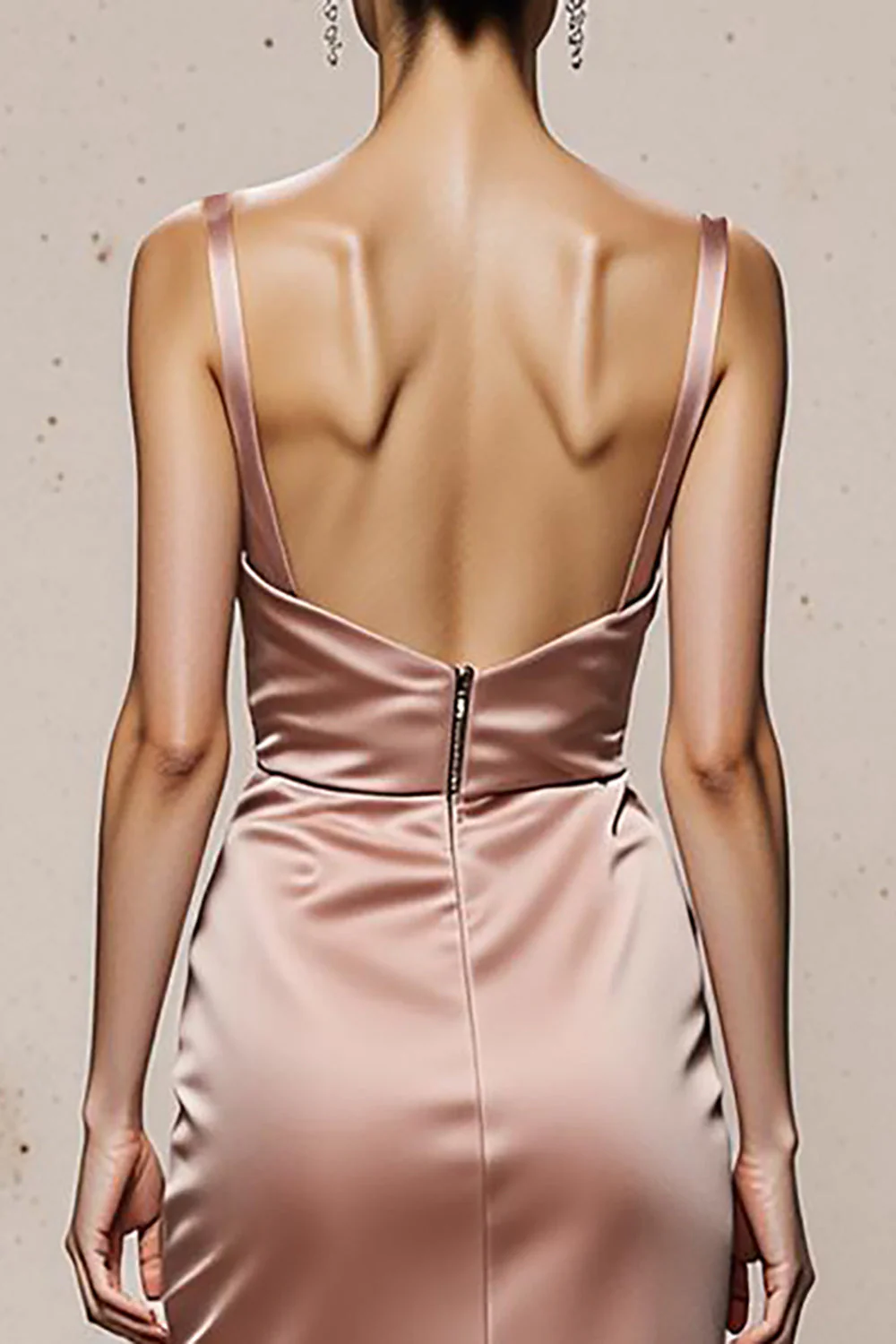Light Pink Mermaid Long Evening Dress with Slit - Image 4