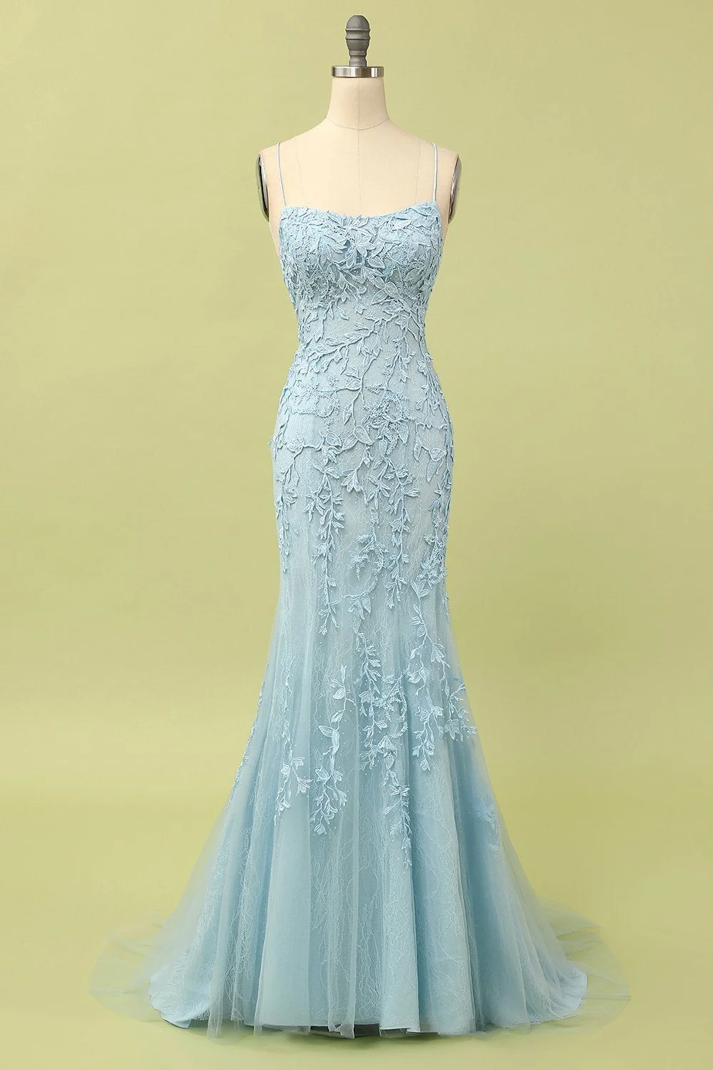 Light Purple Mermaid Long Prom Dress with Appliques - Image 10
