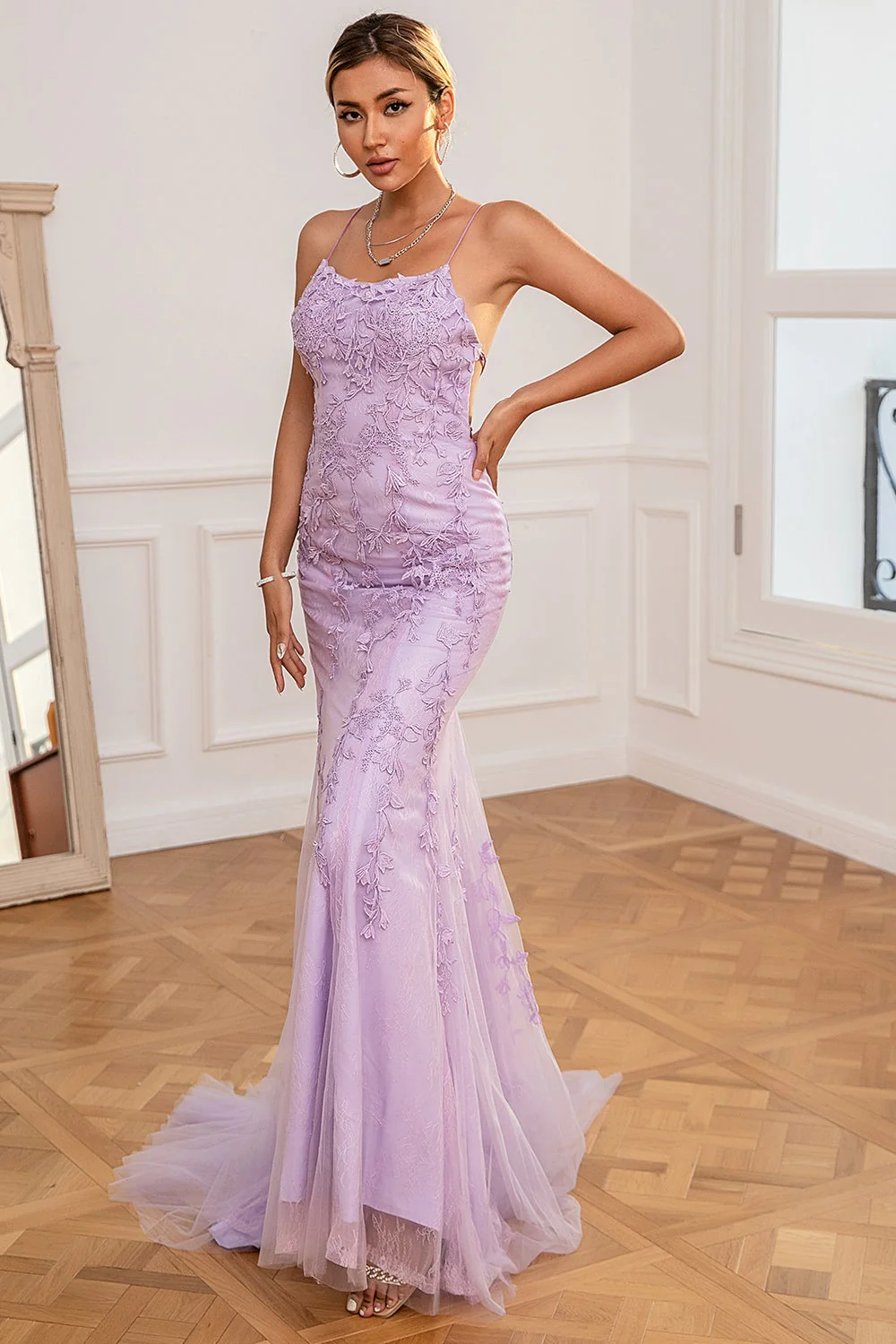 Spaghetti Straps Mermaid Prom Dress - Image 10