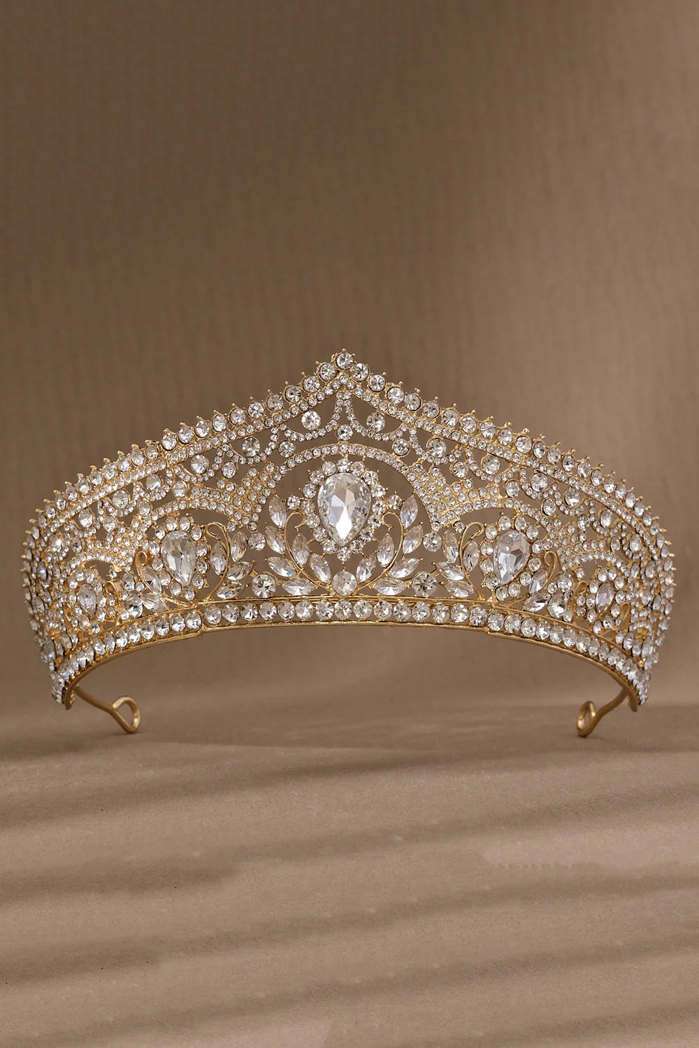 Luxury Crystal Princess Golden Crown Tiara - Image 2