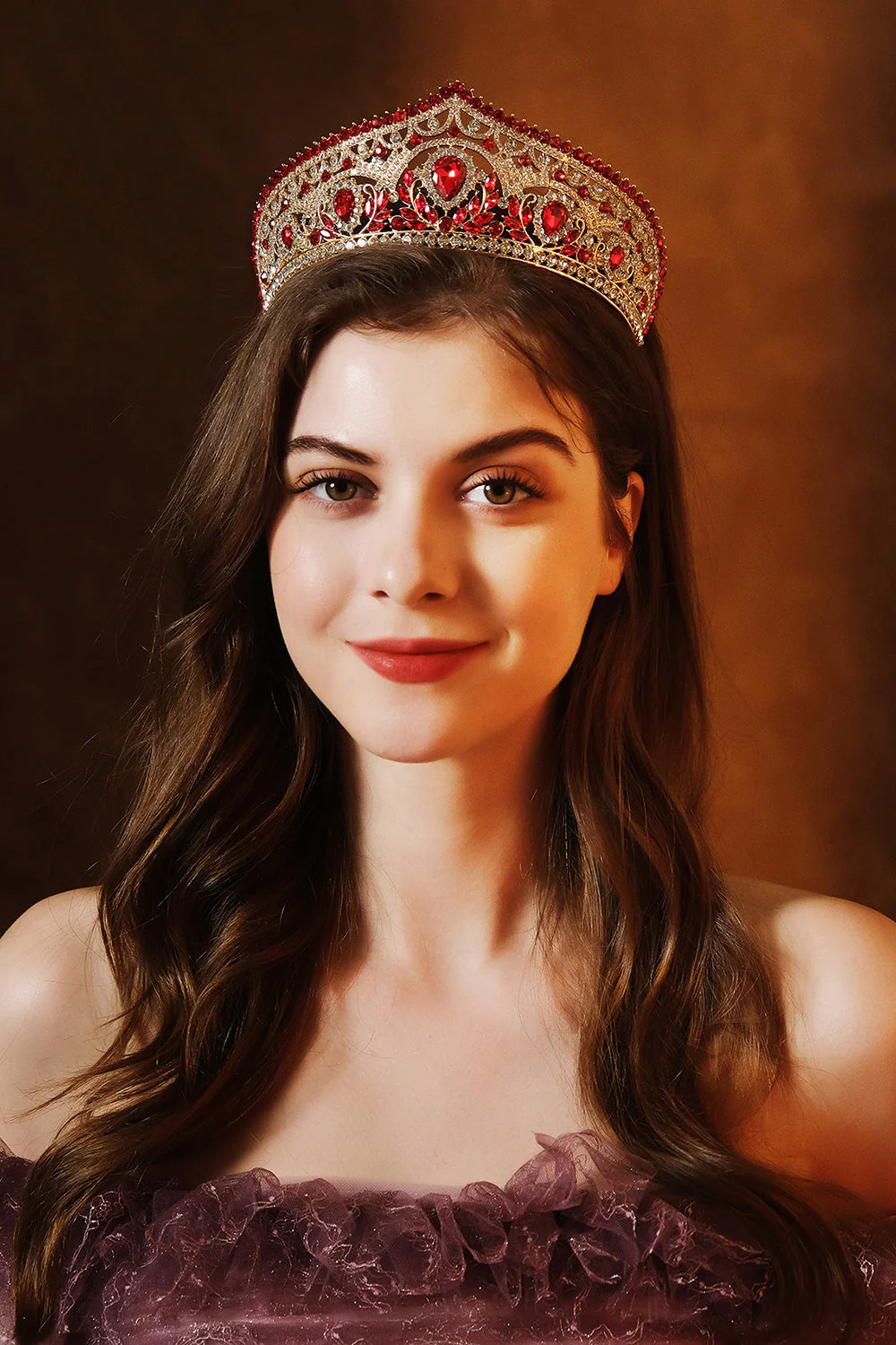 Luxury Crystal Princess Golden Crown Tiara - Image 6