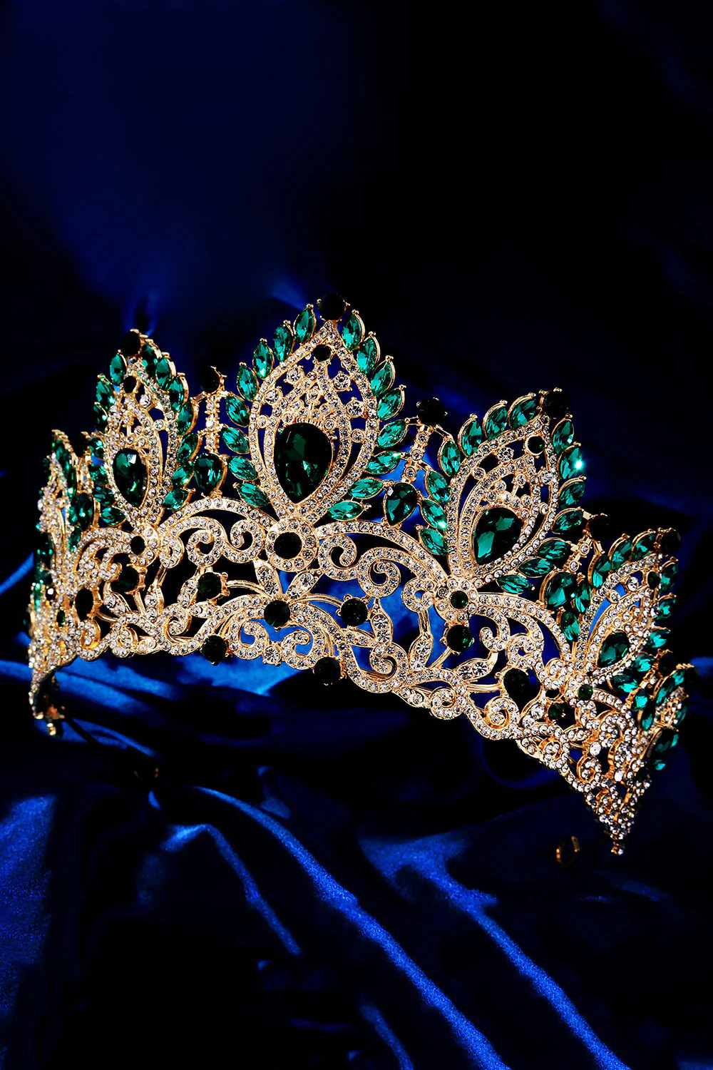 Luxury Crystal Prom Queen Pageant Golden Crown Tiara - Image 10