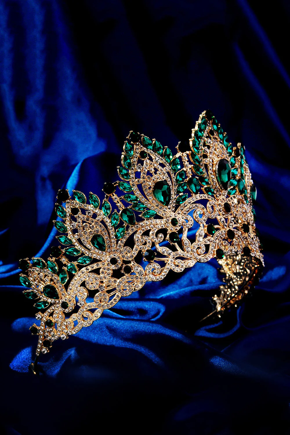 Luxury Crystal Prom Queen Pageant Golden Crown Tiara - Image 11