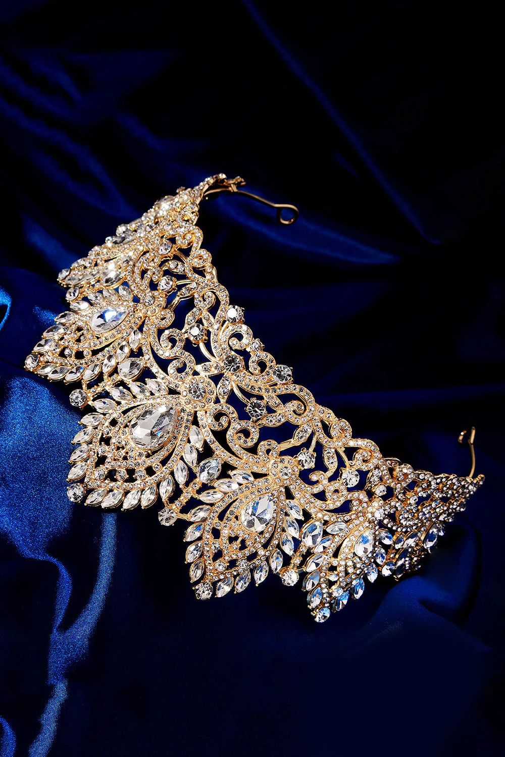 Luxury Crystal Prom Queen Pageant Golden Crown Tiara - Image 4