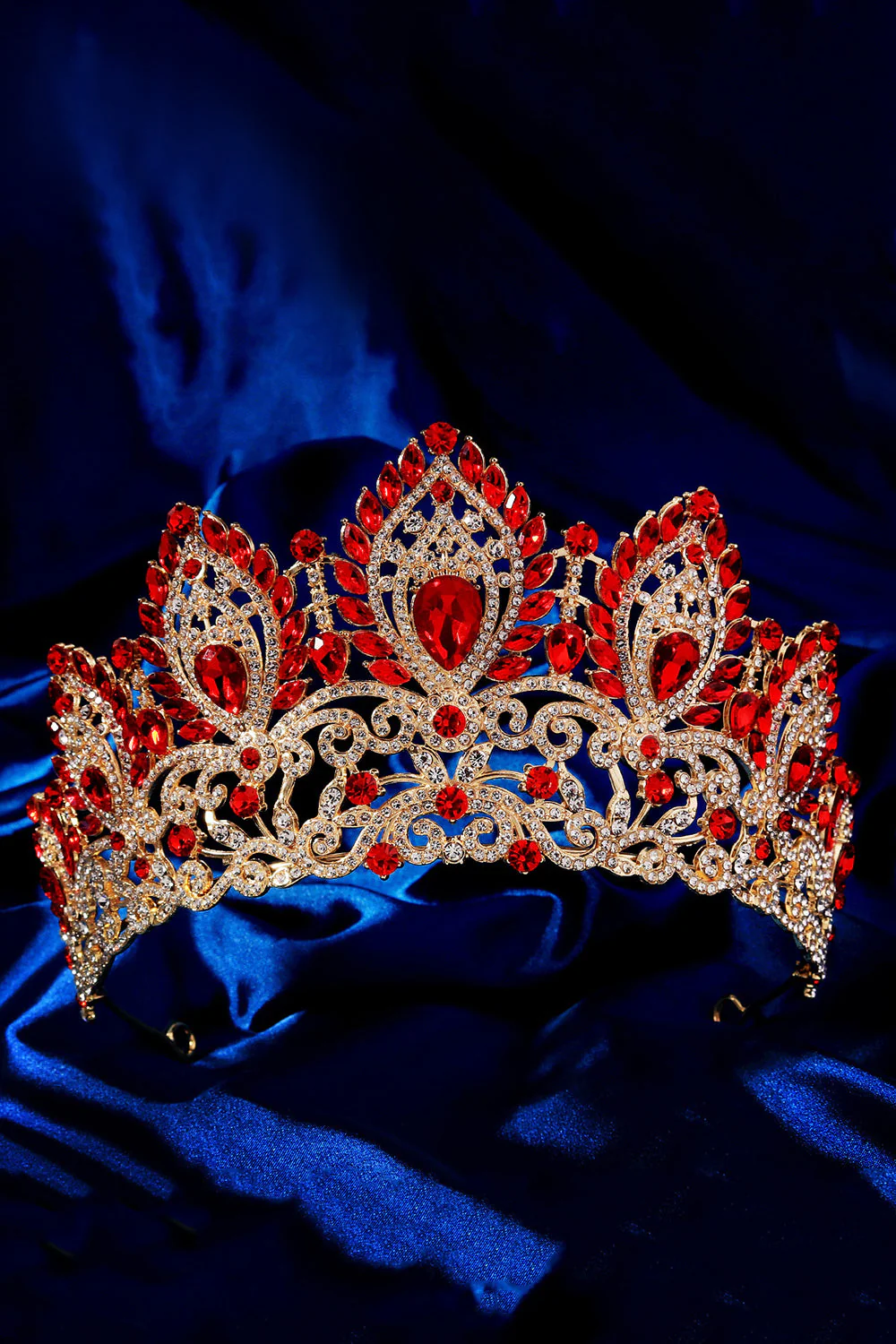 Luxury Crystal Prom Queen Pageant Golden Crown Tiara - Image 5