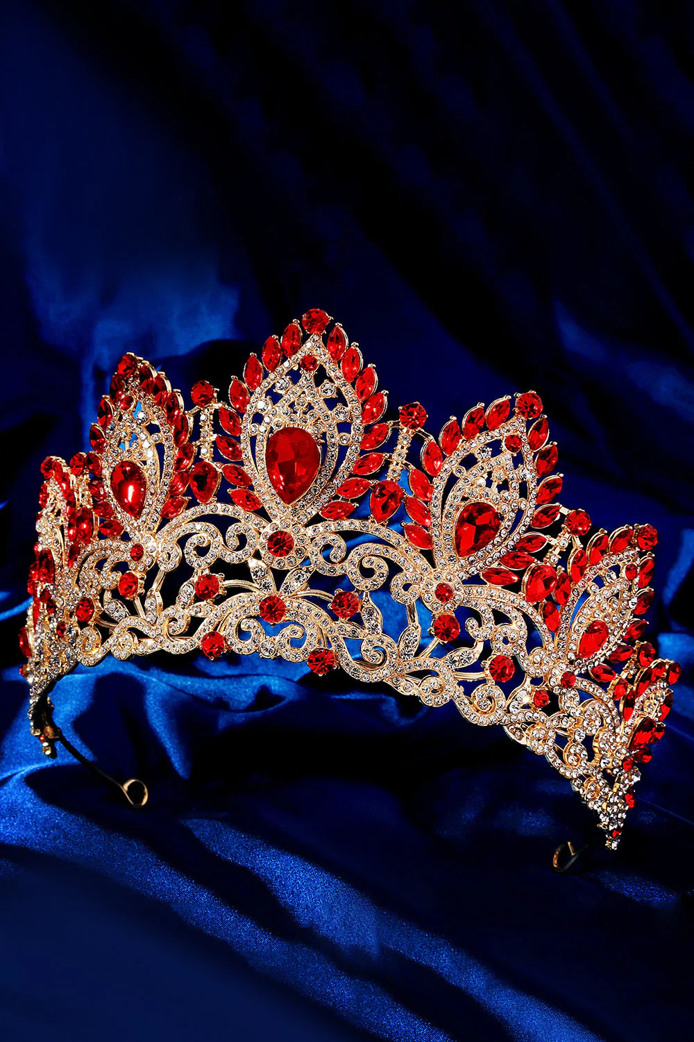 Luxury Crystal Prom Queen Pageant Golden Crown Tiara - Image 6