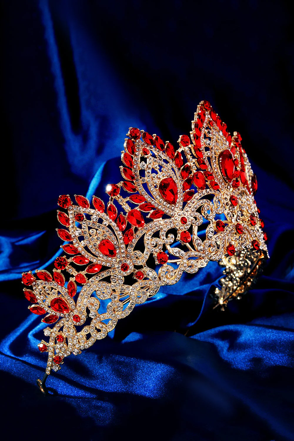 Luxury Crystal Prom Queen Pageant Golden Crown Tiara - Image 7