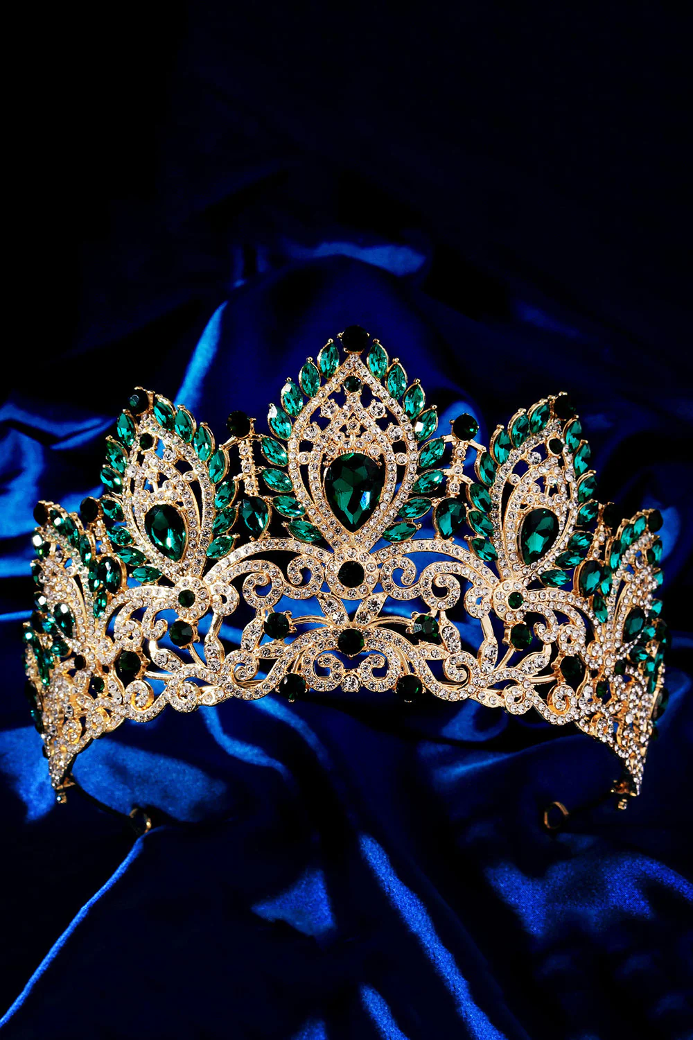 Luxury Crystal Prom Queen Pageant Golden Crown Tiara - Image 9
