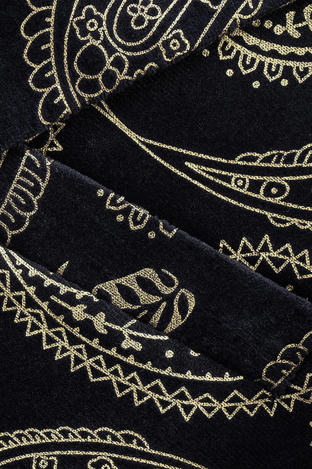 Men's Black Golden Notched Lapel Printed Blazer - Image 3