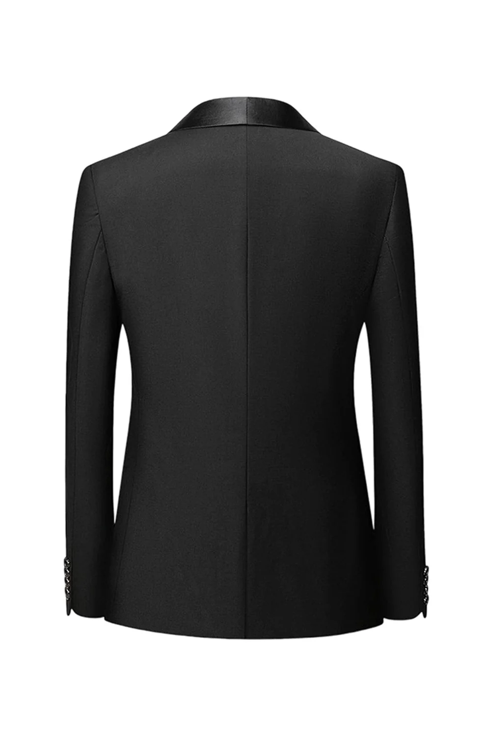 Men's Black Shawl Lapel One Button Formal Suits - Image 3