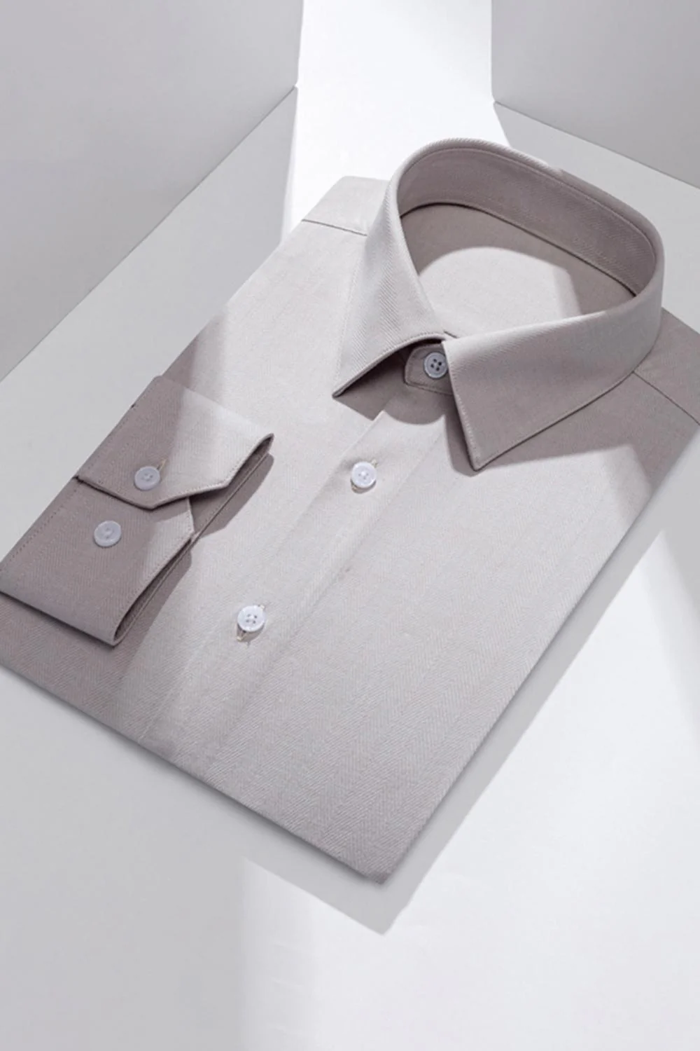 Men's Blue Grey Point Collar Long Sleeves Suits Shirt - Image 10