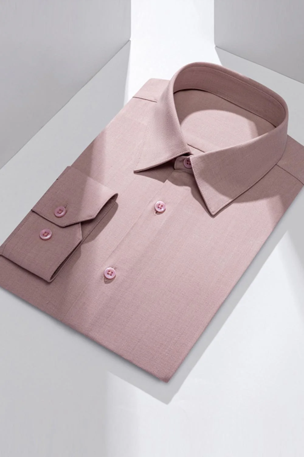 Men's Blue Grey Point Collar Long Sleeves Suits Shirt - Image 8