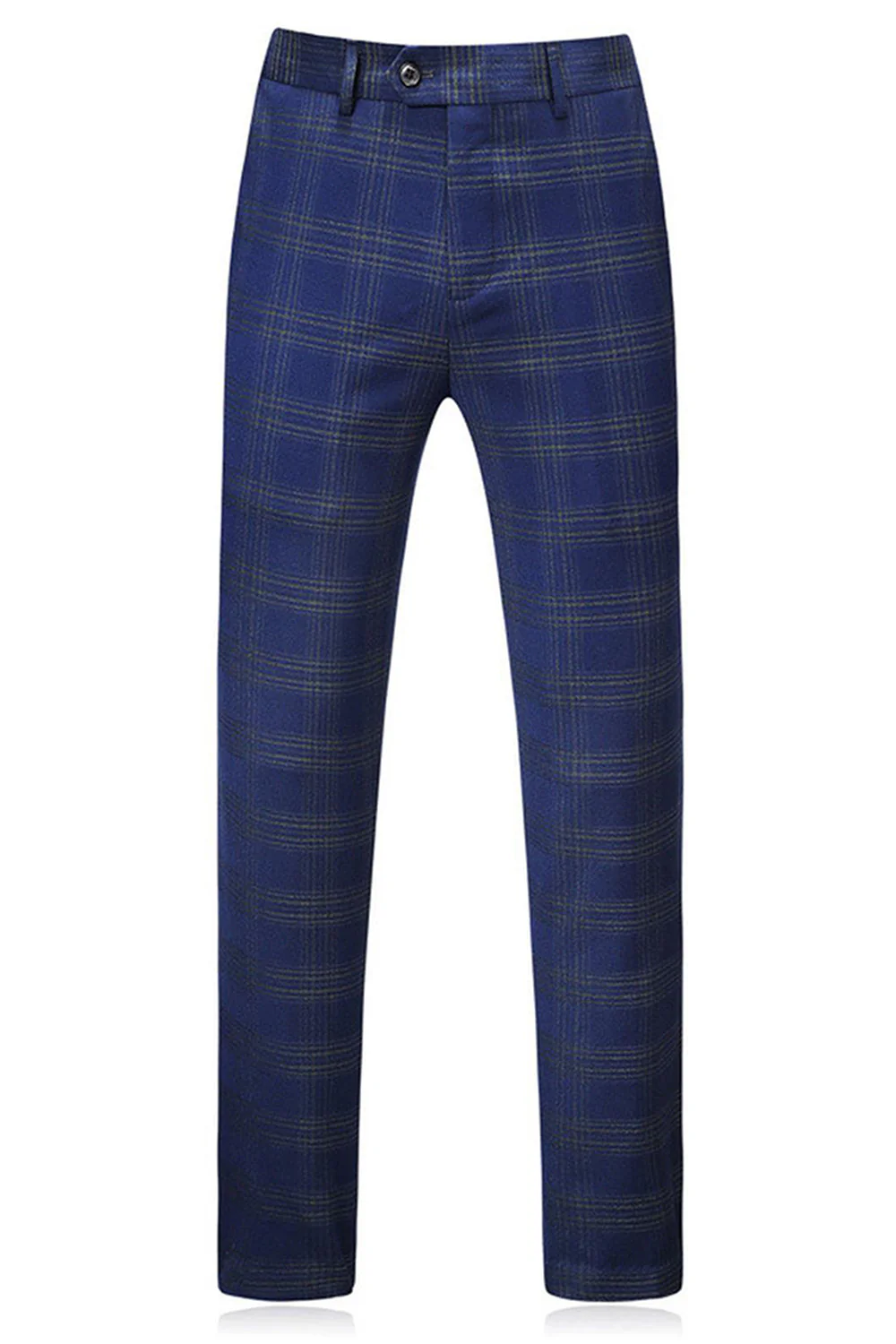 Men's Blue Striped Peaked Lapel 3 Pieces Prom Suits - Image 4