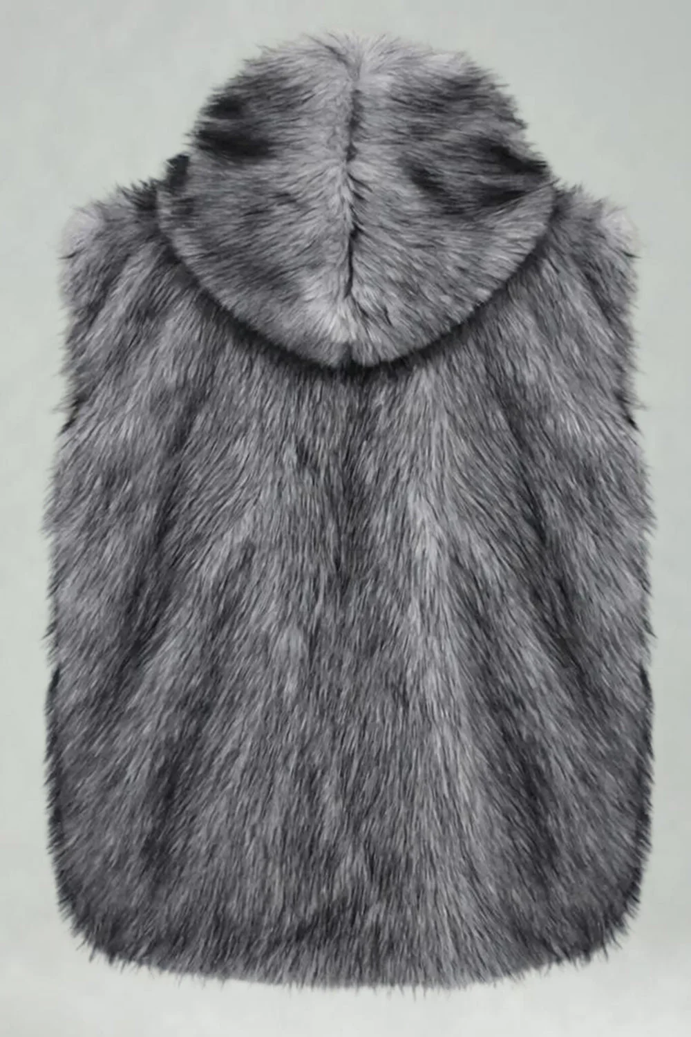 Men's Camel Faux Fur Hooded Vest - Image 14
