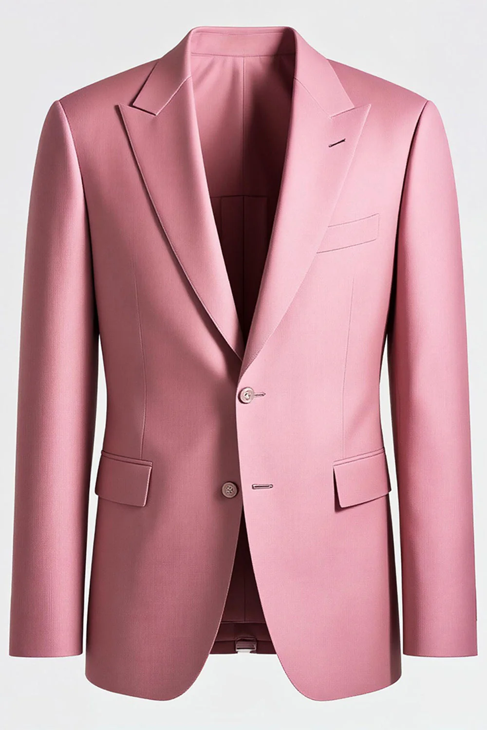 Men's Grey Pink Peak Lapel 2 Piece Prom Suits - Image 4