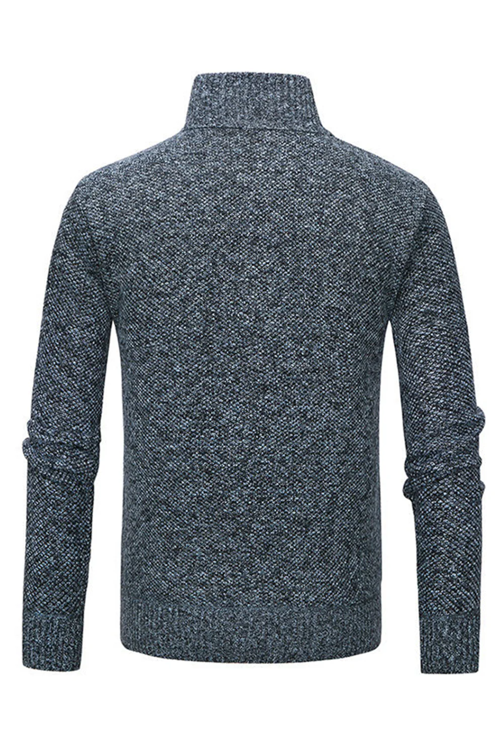 Men's Grey Stand Collar Zipper Loose Coat Top - Image 5