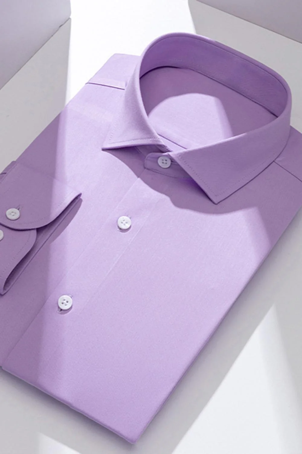 Men's Sky Blue Solid Long Sleeves Suits Shirt - Image 11