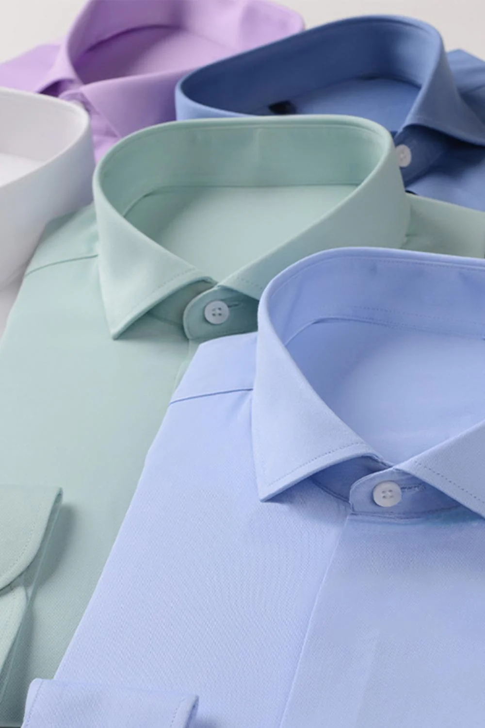 Men's Sky Blue Solid Long Sleeves Suits Shirt - Image 5