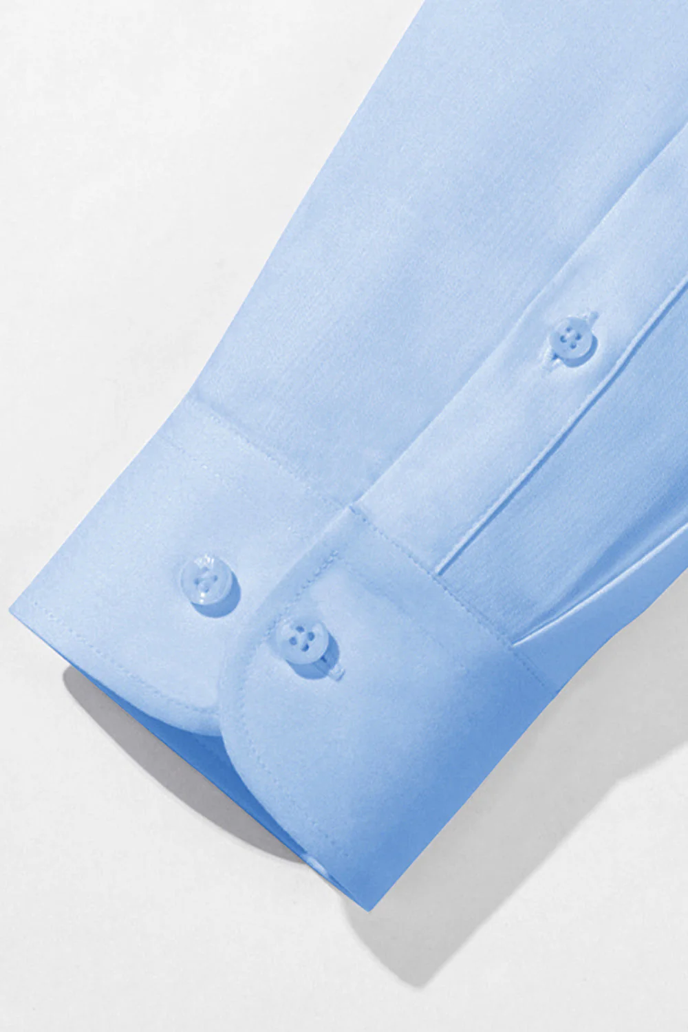 Men's Sky Blue Solid Long Sleeves Suits Shirt - Image 7