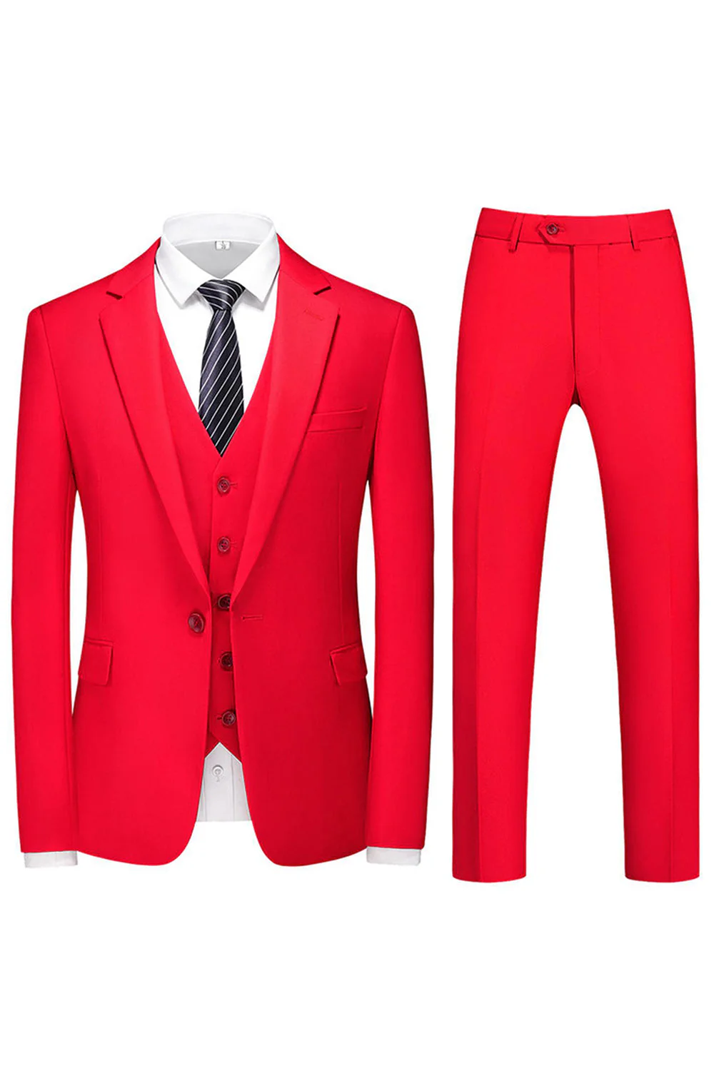 Men's Violet Single Breasted Notched Lapel 3 Pieces Prom Suits - Image 10