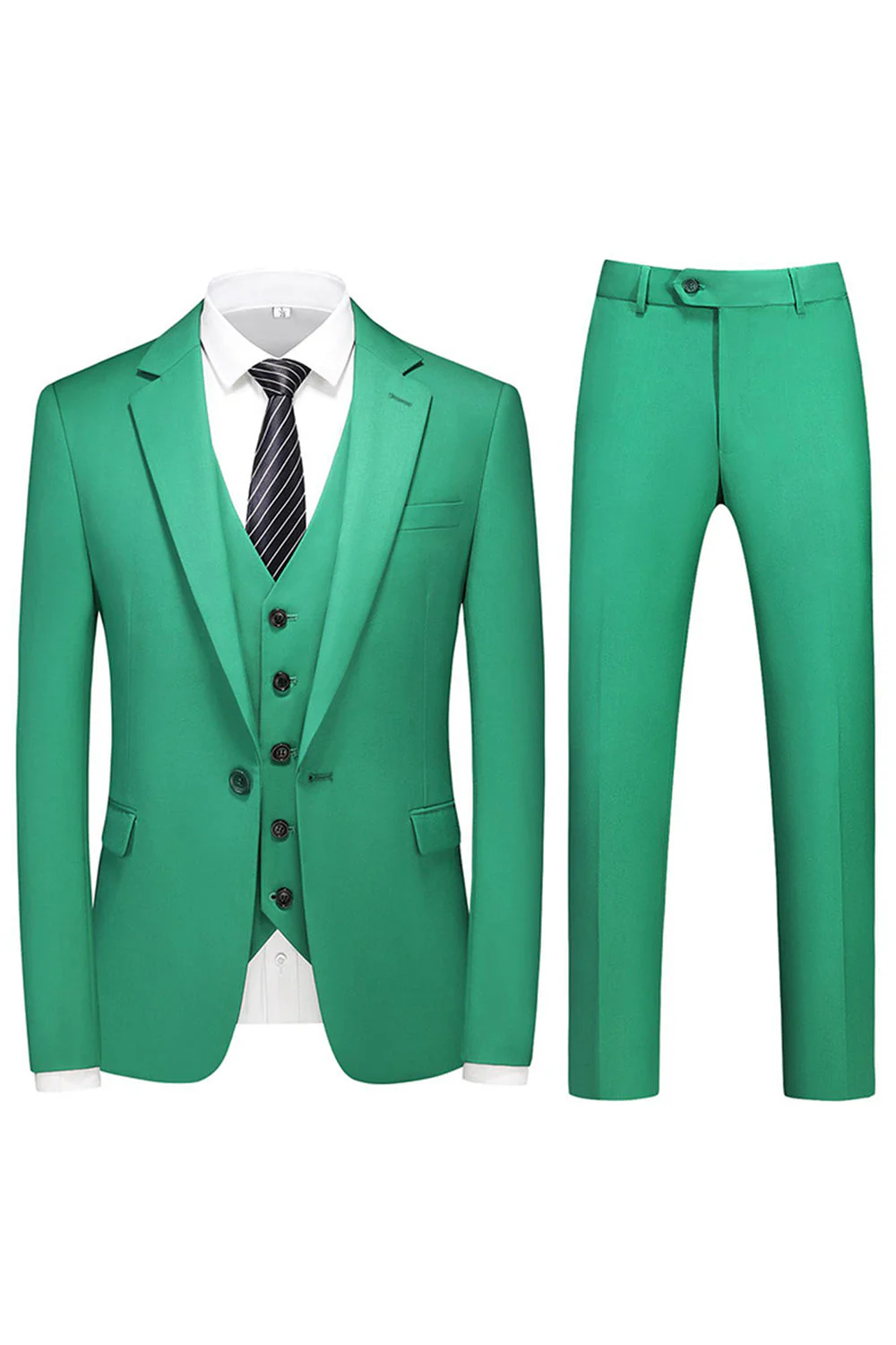 Men's Violet Single Breasted Notched Lapel 3 Pieces Prom Suits - Image 11