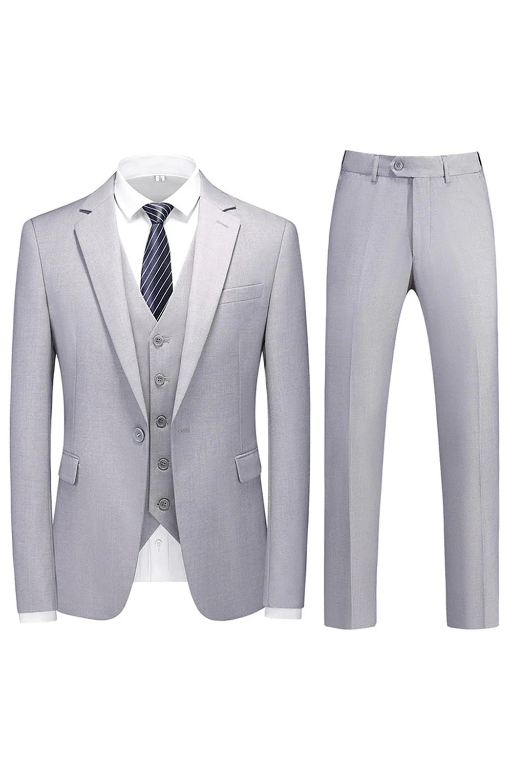 Men's Violet Single Breasted Notched Lapel 3 Pieces Prom Suits - Image 13