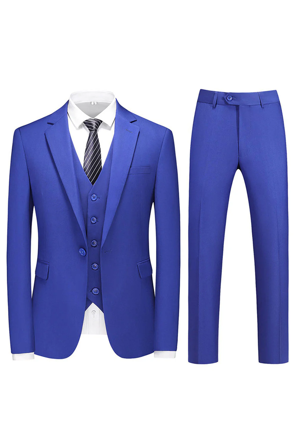 Men's Violet Single Breasted Notched Lapel 3 Pieces Prom Suits - Image 17
